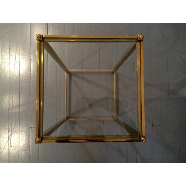 Modern Solid Brass Pedestal Side Table by John Vesey For Sale - Image 3 of 6