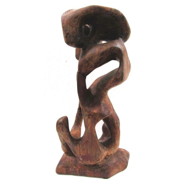 1950s Mid-Century Modern Organic Biomorphic Figurative Burl Wood Carving Sculpture For Sale In Miami - Image 6 of 18