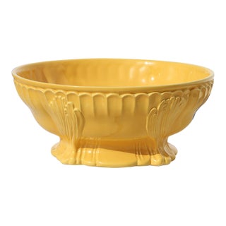 1970s Niderviller French Earthenware Yellow Fruit Bowl For Sale