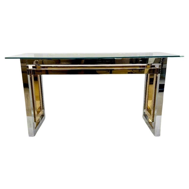 Metal Mid-20th Century Architectural Console table by Romeo Riga, Italy For Sale - Image 7 of 18