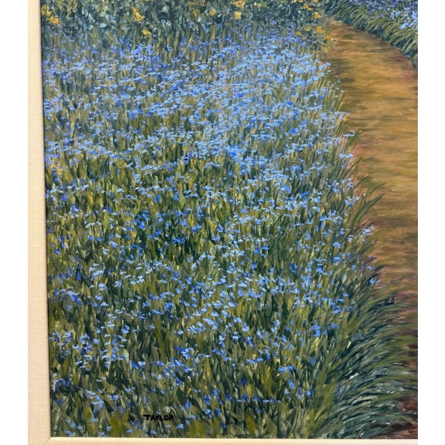 Late 20th Century Lawrence Taylor Painting "Garden Path" 51" X 61" For Sale In Tampa - Image 6 of 10