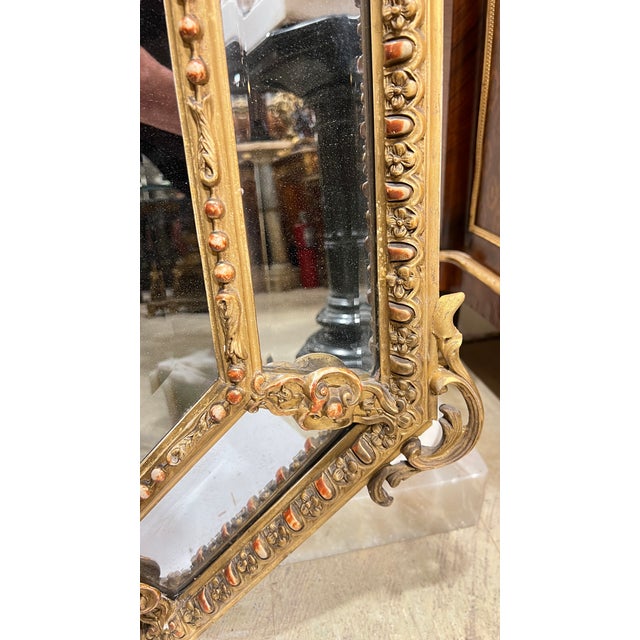 Antique Giltwood Mirror in French Louis XVI Style For Sale - Image 11 of 14