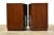 A pair of mid century modern modern walnut single drawer spear tip nightstands designed by T.H. Robsjohn Gibbings for...