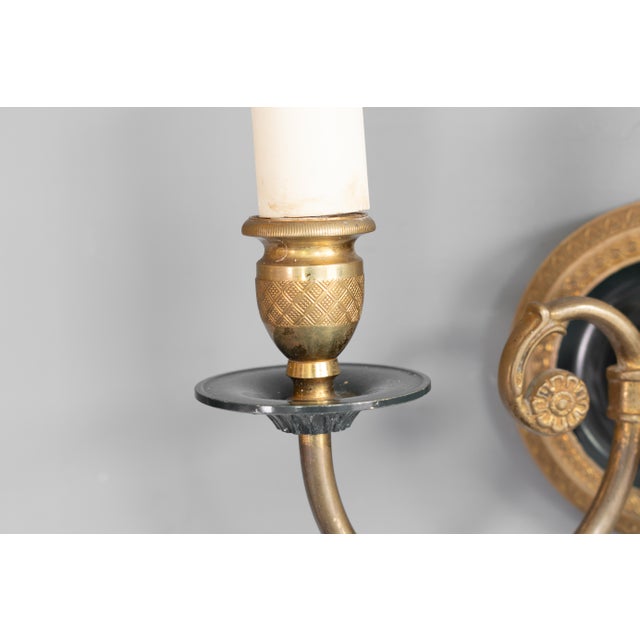 Vintage Decorative Wall Lights in Brass, 1930s, Set of 2 For Sale - Image 6 of 9