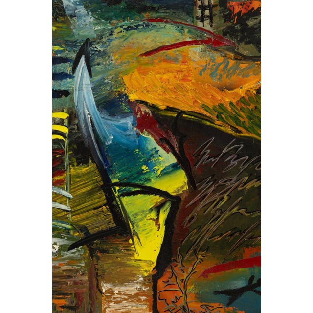 Besso Bakradze Unpredictable Criterion 1993 Signed Abstract Oil Painting Canvas For Sale In Detroit - Image 6 of 8