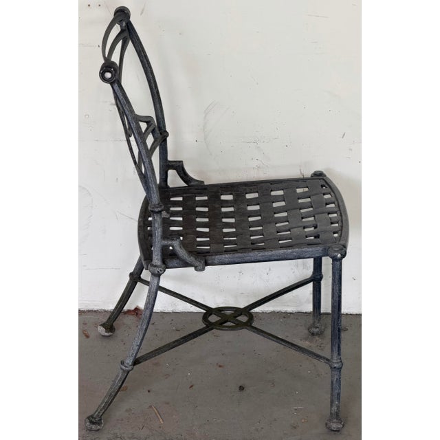 Black Vintage Woodard Delphi Outdoor 4 Cast Aluminum Chairs For Sale - Image 8 of 12