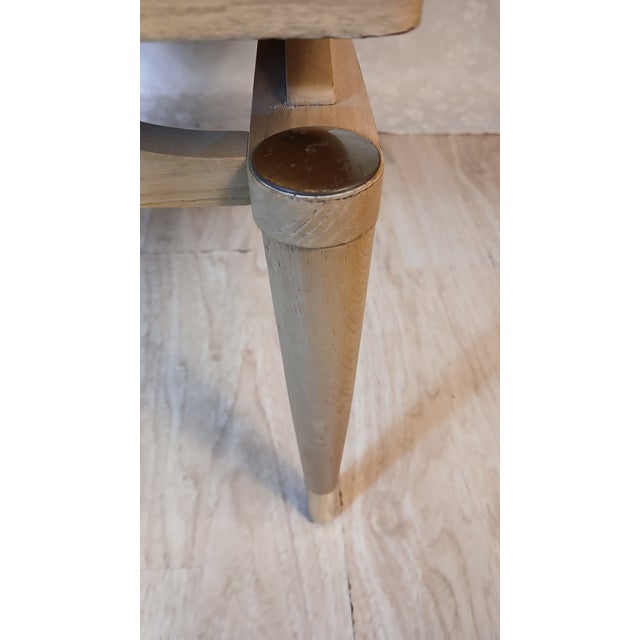Wood Vintage Mid-Century Modern Two-Tier Blonde Formica Step End Table For Sale - Image 7 of 13