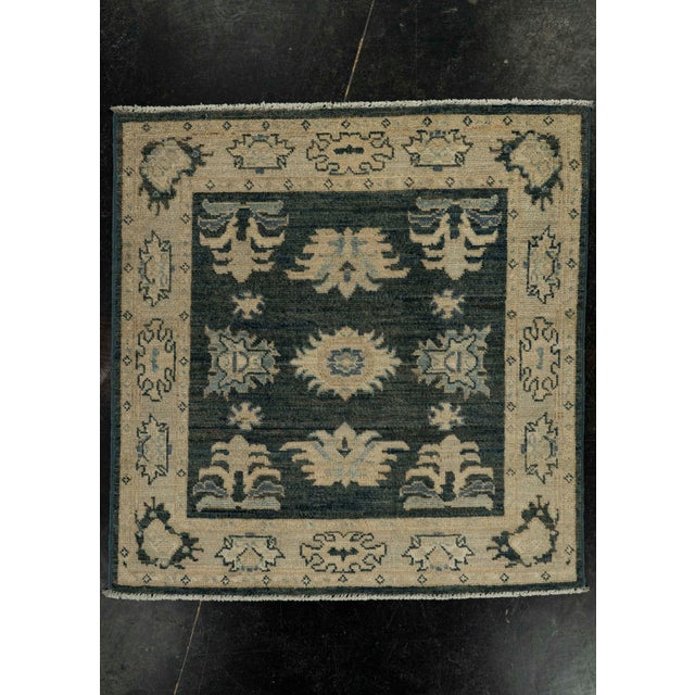 Black Oushak Square Rug 3' x 3'1" #21346 For Sale - Image 8 of 8