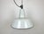 Industrial grey enamel pendant light made by Zaos in Poland during the 1960s. White enamel inside the shade. Cast iron...