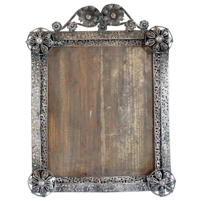 Mid 19th Century Mid 19th Century Small Indo-Portuguese Silver Mounted Frame For Sale - Image 5 of 5