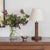 Lovely carved wood table lamp from France, 1940s by Charles Dudouyt. Beautiful carved chevron design with original dark...