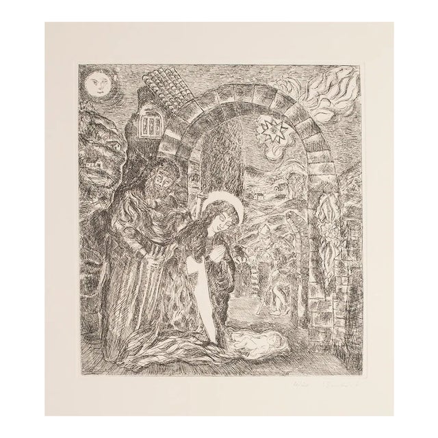 Gian Paolo Berto - Cave of Bethlehem - Original Etching - 1976 For Sale