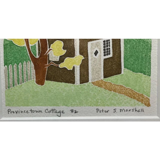 Original Peter S Marshall 'provincetown Cottage' White Line Woodcut - Cape Cod For Sale - Image 4 of 11