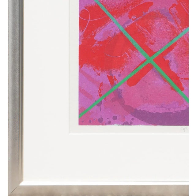 1970s 1979 Colorful Modern Abstract Red, Pink, and Green Geometric Lithograph Ap by Allan Otho Smith For Sale - Image 5 of 10