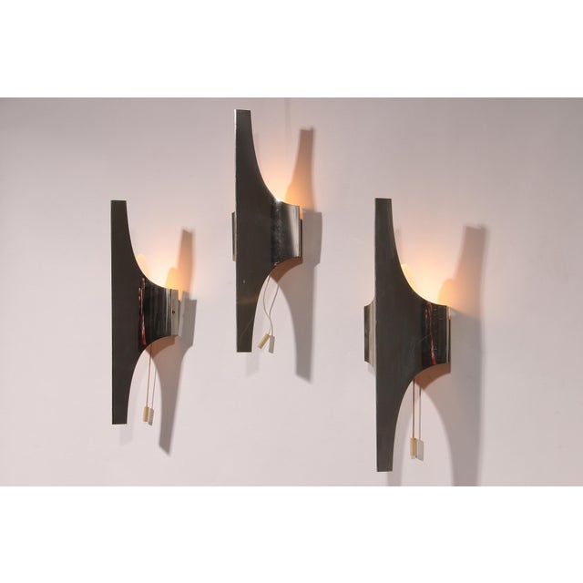 Mid-Century Silver Wall Lamp by Wilhelm Braun Feldweg for Doria Leuchten, Germany, 1960, Set of 3 For Sale - Image 10 of 10