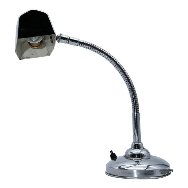 Art Deco Table Lamp in Nickel-Plated, 1930 For Sale