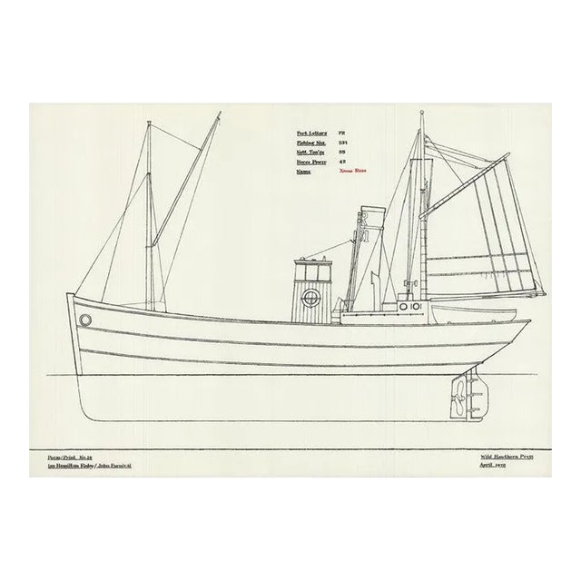 1970 Ian Hamilton Finlay 'Poem/Print No.14 (Xmas Rose)' Black & White Serigraph For Sale