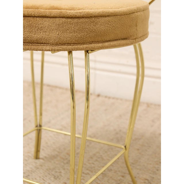 Vintage Brass Scrollwork Vanity Chair For Sale - Image 9 of 9
