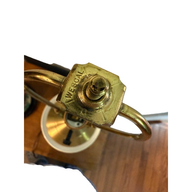 Wood Late 20th Century Wescal Porcelain Floral Lamps on Wood Stands - A Pair For Sale - Image 7 of 8