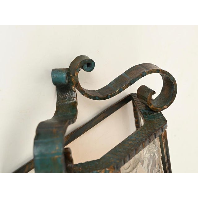 Brutalist Wrought Iron and Amber Glass Sconces from Longobard, Italy, 1970, Set of 2 For Sale - Image 14 of 16