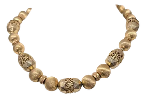Vintage 1960s Signed Monet Goldtone Chunky Beaded Necklace