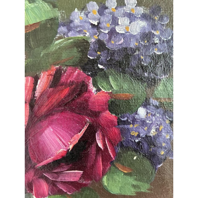 Danish Artist, Flower Still Life, 1960s, Oil Painting on Canvas, Framed For Sale - Image 12 of 16