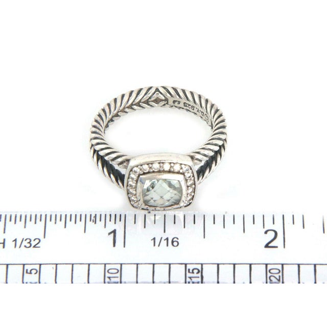 Late 20th Century David Yurman Albion Prasiolite Diamond 925 Silver Cable Ring For Sale - Image 5 of 5