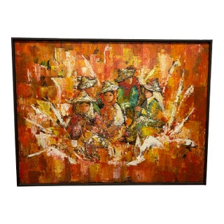 Giselle Shaha Colorful Mid-Century Figurative For Sale