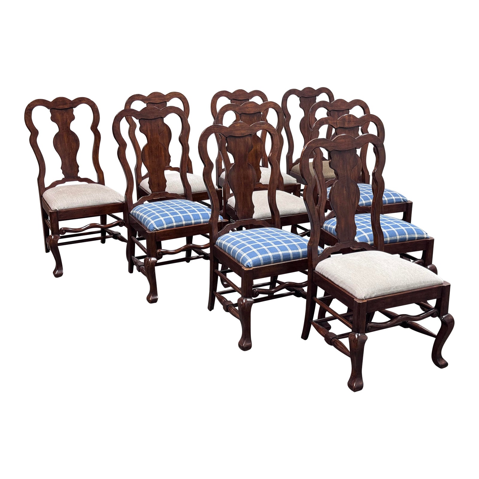 American Drew Queen Anne Dining Fan Back Dining Chairs, Set of Ten ...