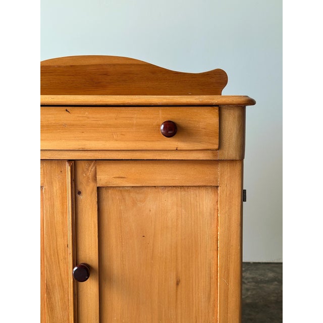 Coffee Vintage American Farmhouse Pine Washstand Cabinet Sideboard For Sale - Image 8 of 18