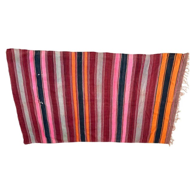 Moroccan Vintage Flat-Weave Stripe Kilim Rug For Sale - Image 13 of 13