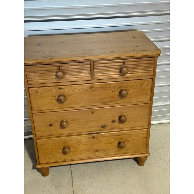 Victorian Antique Pine Two Over Three Drawers - Chest of Drawers From England For Sale - Image 3 of 18