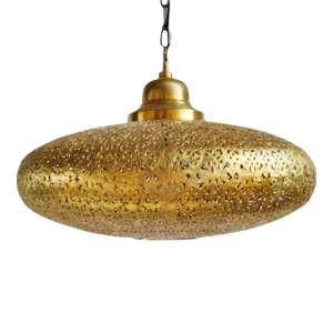Vintage Brass Pattern Moroccan Ufo Pendant Light