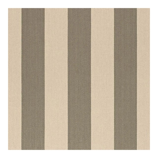 Sample - Schumacher Tundra Linen Stripe Fabric in Chanterelle For Sale
