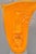 Postmodern Late 20th Century Ion Tamaian Postmodern Orange Blown Art Glass 20" Large Abstract Face Sculpture For Sale - Image 3 of 18
