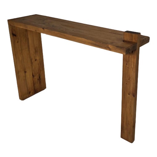 Solid Pine Console Table in the style of Charlotte Perriand, 1970s For Sale