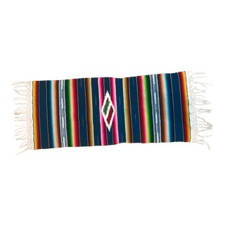 1960s Vintage Vibrant Serape Saltillo Runner For Sale