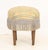 Sky Blue Louis XVI Style Upholstered Oval Ottoman For Sale - Image 8 of 8