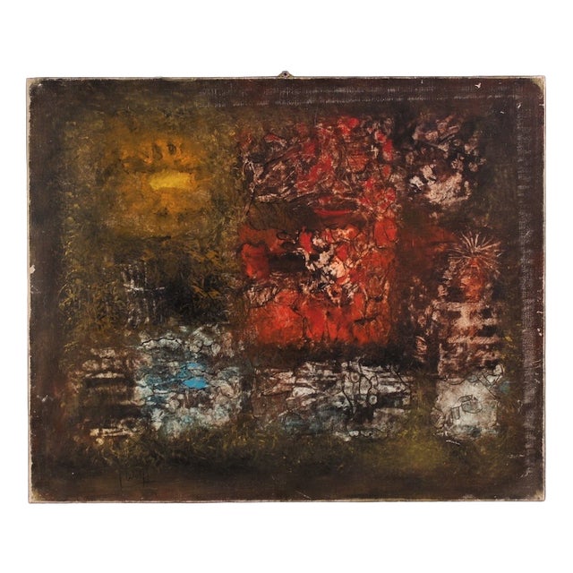 J. Wolff, American Abstract Composition, 1960, Oil on Canvas For Sale