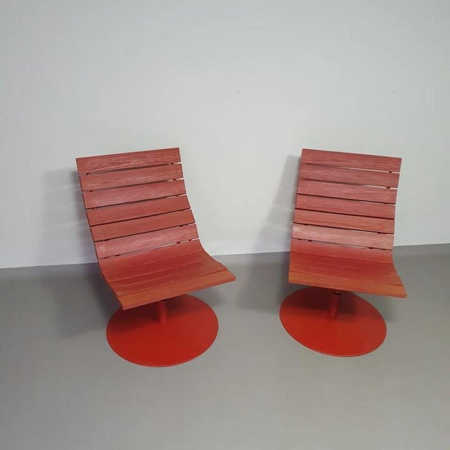 Brown Red Brygga Swivel Armchairs by Marcus Arvonen for Ikea, 2009, Set of 2 For Sale - Image 8 of 9