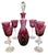 Glass Late 20th Century Nachtmann Nierstein Cranberry Red Cut Crystal Decanter 7 Wine Goblets - 8 pcs For Sale - Image 7 of 9