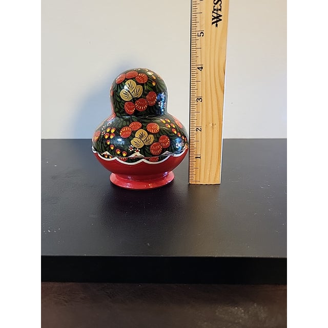 1990s 1990's Wooden Nesting Dolls Set of 10 Hand Painted For Sale - Image 5 of 8