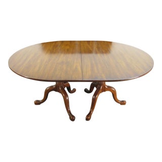 Henkel Harris Solid Walunt Oval Shaped Dining Table With Leaves For Sale