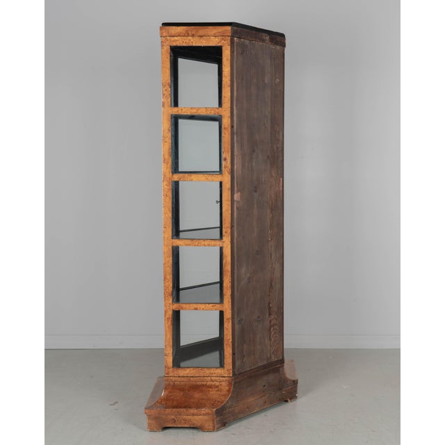 Brown Biedermeier Hexagonal Vitrine, Elm Wood & Glass, Circa 1870-1880 For Sale - Image 8 of 16