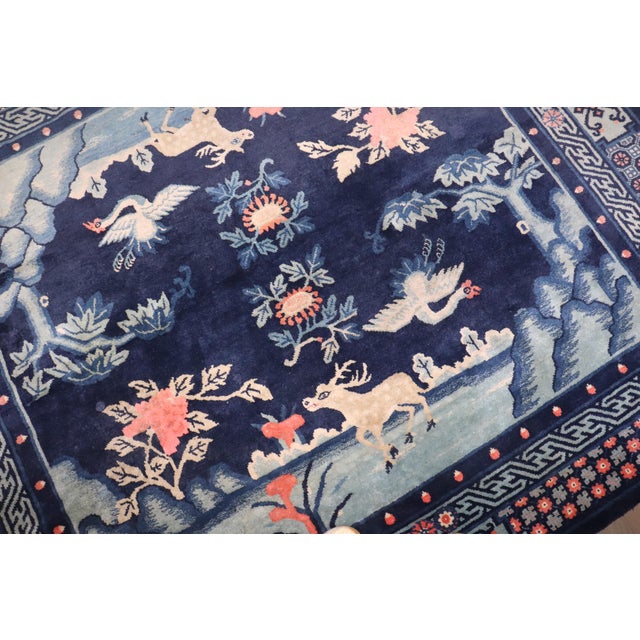 Early 20th Century Zabihi Collection Mongolian Animal Square Rug - 5'5" x 6'4" For Sale - Image 4 of 12
