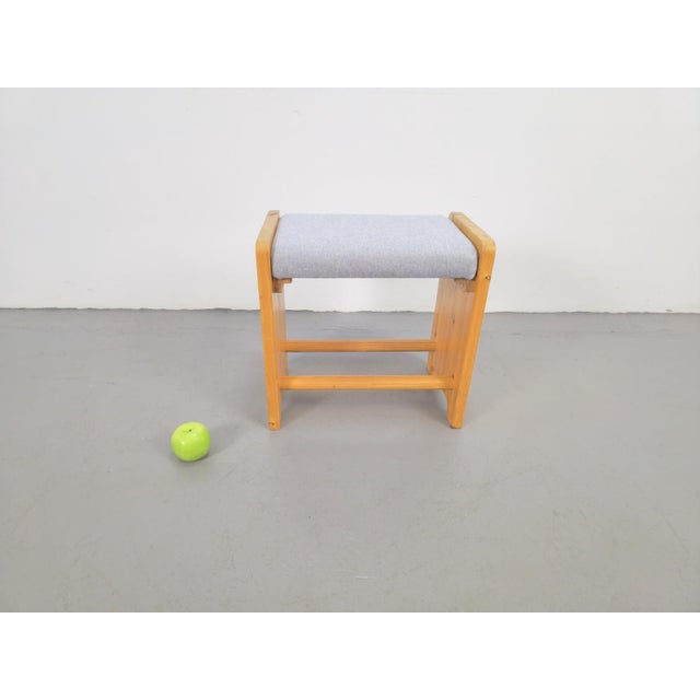 Charlotte Perriand Mid-Century Scandinavian Pine Stool in the style of Charlotte Perriand, Denmark, 1960s For Sale - Image 4 of 10