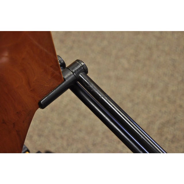 Josep Mora for Egoa Model 300 Mid Century Modern Burl Wood Arm Chair - Set of 4 For Sale - Image 14 of 18