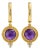 Vintage Inspired Amethyst and Colorless Topaz Drop Earrings Silver, Gold, A Pair For Sale