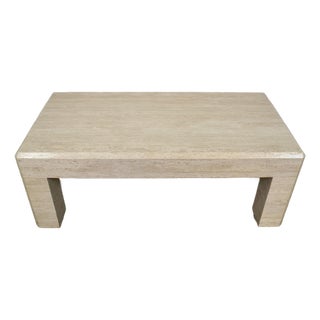 1970’s Hollywood Regency Italian Travertine Coffee Table For Sale
