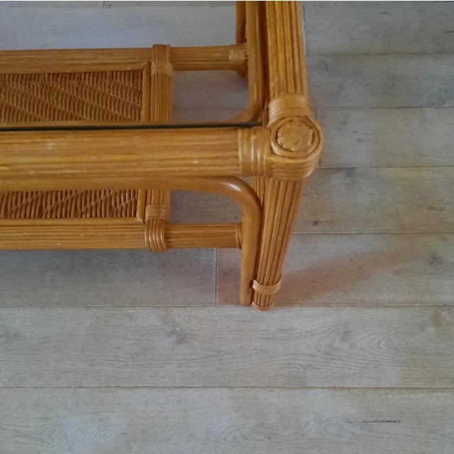 Pencil Reed Rattan Coffee Table, 1970s For Sale - Image 6 of 7